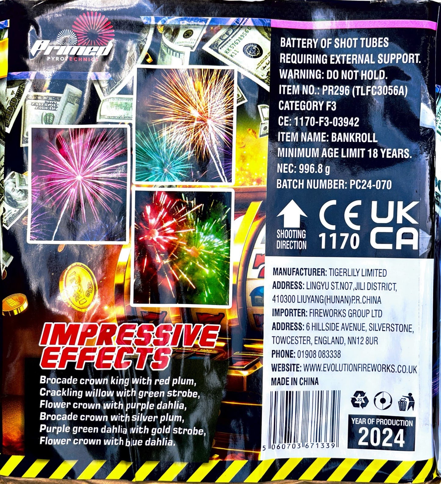 Bank Roll by Primed Pyrotechnics Information at HEX Fireworks