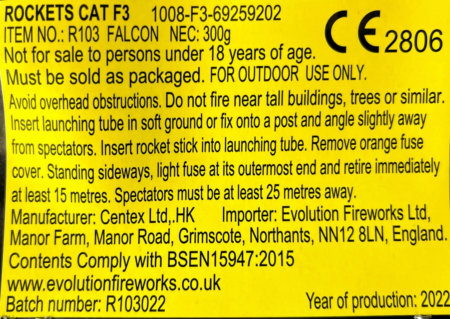 Falcon by Evolution Fireworks Instructions