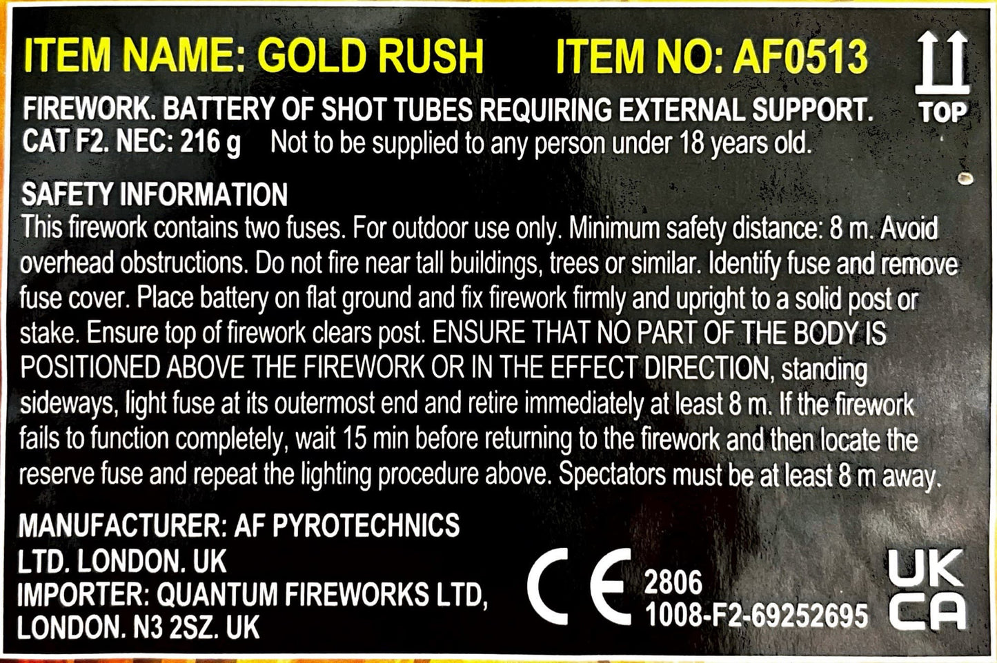 Gold Rush by Absolute Fireworks Instructions - HEX Fireworks