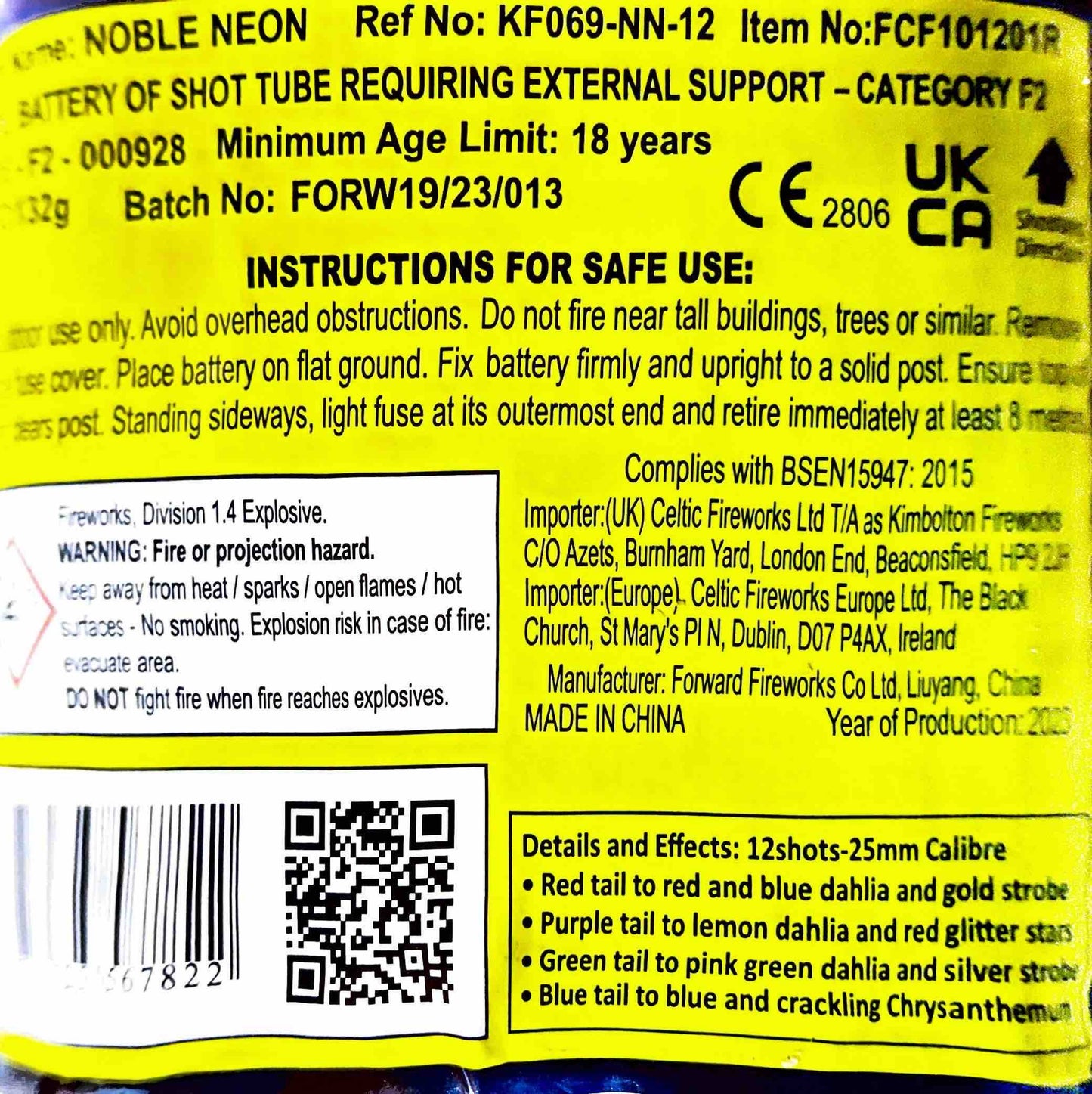 Noble Neon by Celtic Fireworks Instructions at HEX Fireworks