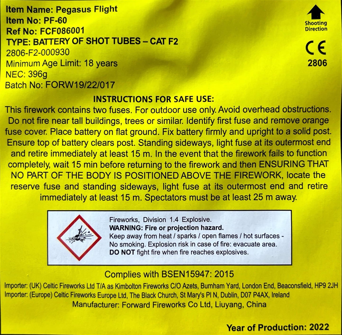 Pegasus Flight by Kimbolton Fireworks Instructions