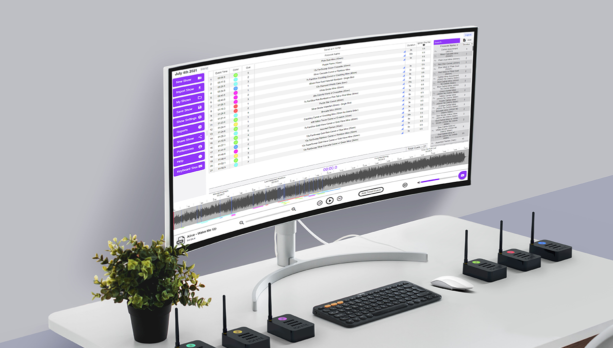 Show Designer form Ignite Firing Systems showing the design software on a screen