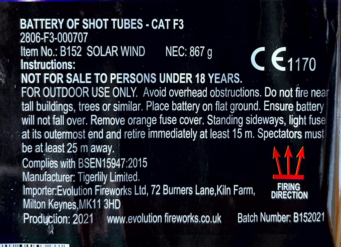 Solar Wind by Evolution Fireworks Instructions