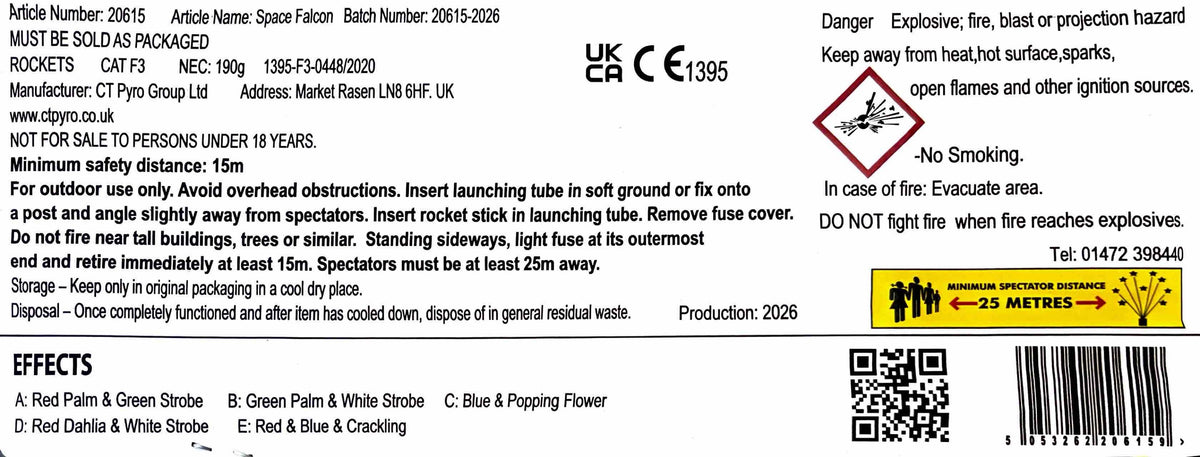 Space Falcon Rocket Pack Instructions at HEX Fireworks