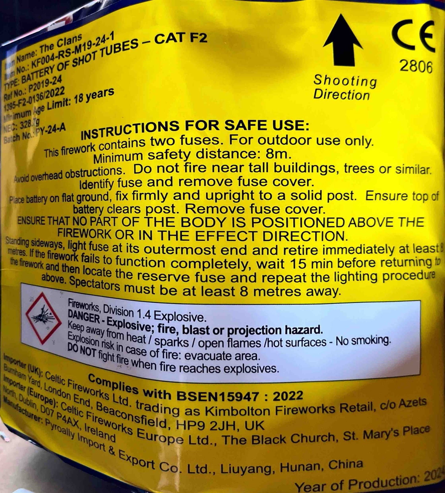 The Clans by Kimbolton Fireworks Instructions at HEX Fireworks