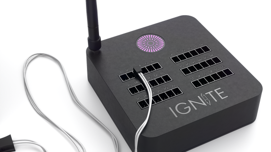 i36 Firing Module by Ignite Firing Systems showing a clip-on igniter plugged in