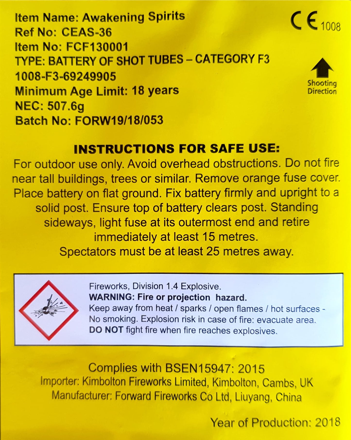 Awakening Spirits by Kimbolton Fireworks Instructions