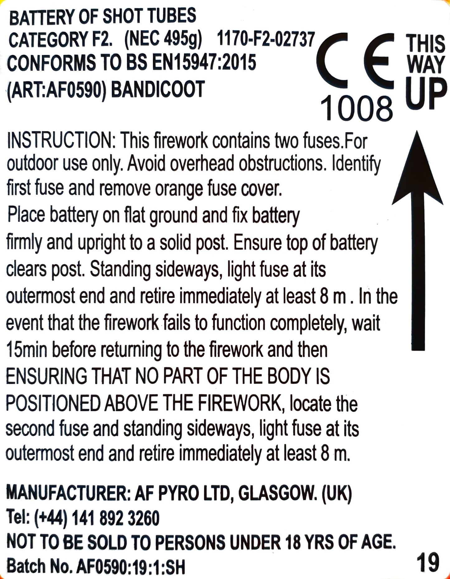 Bandicoot by Absolute Fireworks Instructions - HEX Fireworks