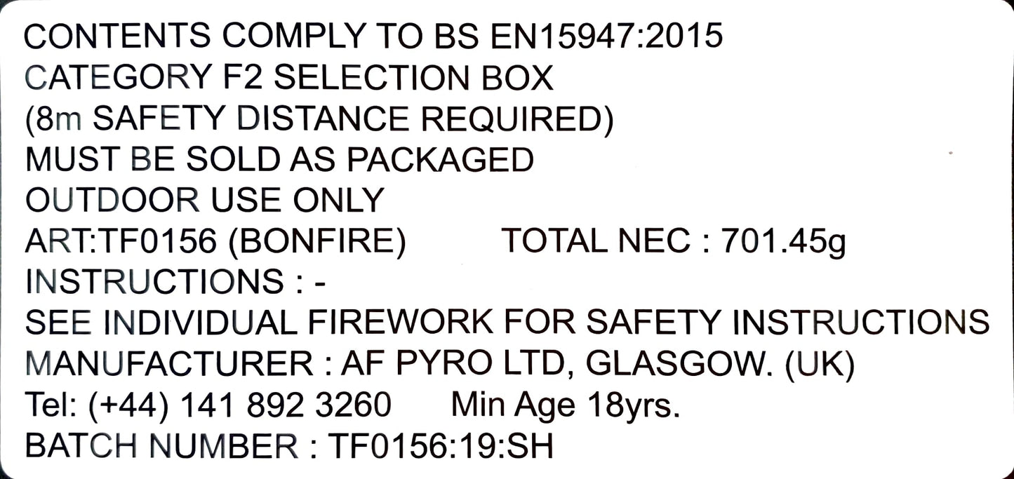 Bonfire Selection Box by Tai Pan