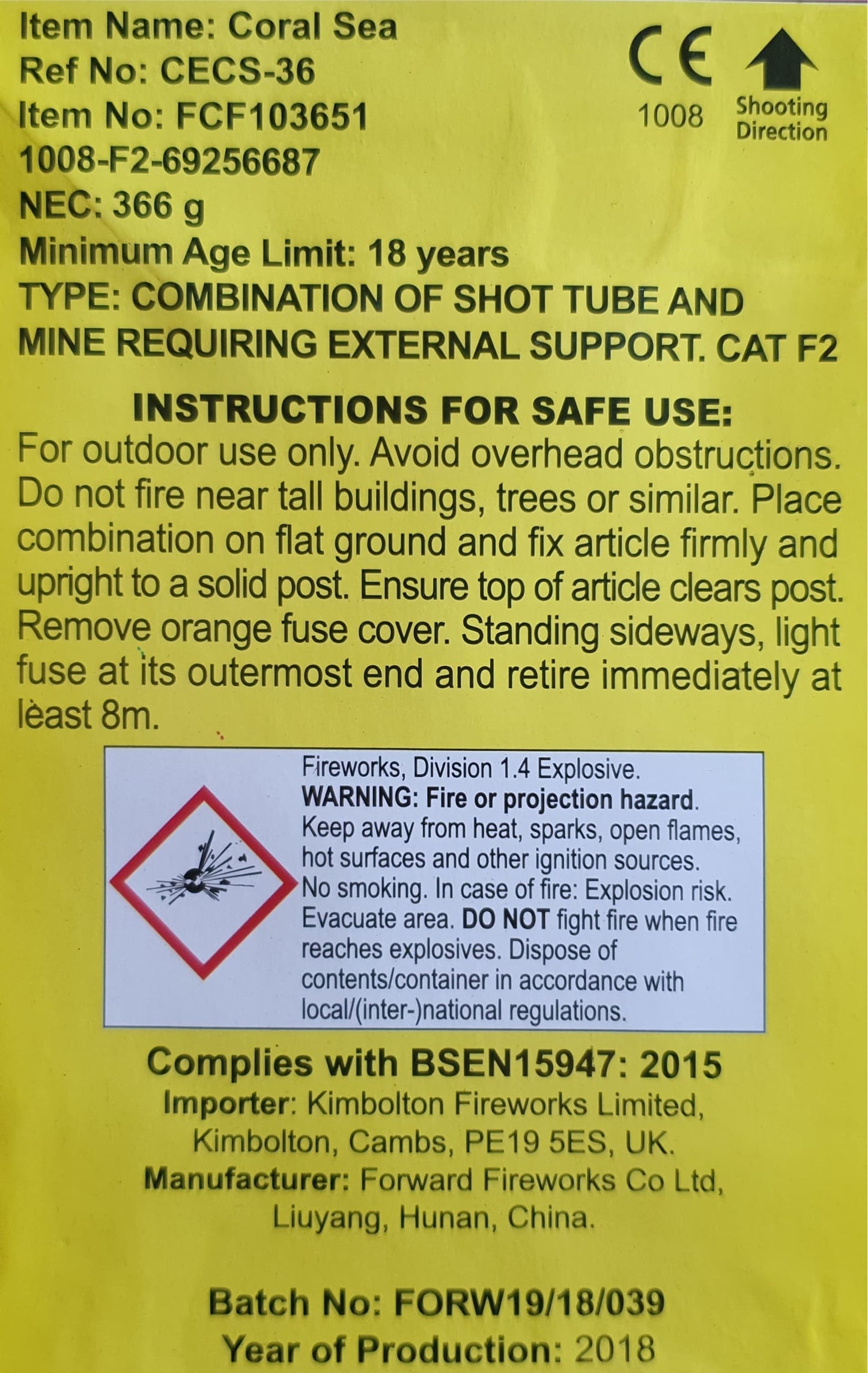 Coral Sea by Kimbolton Fireworks Instructions