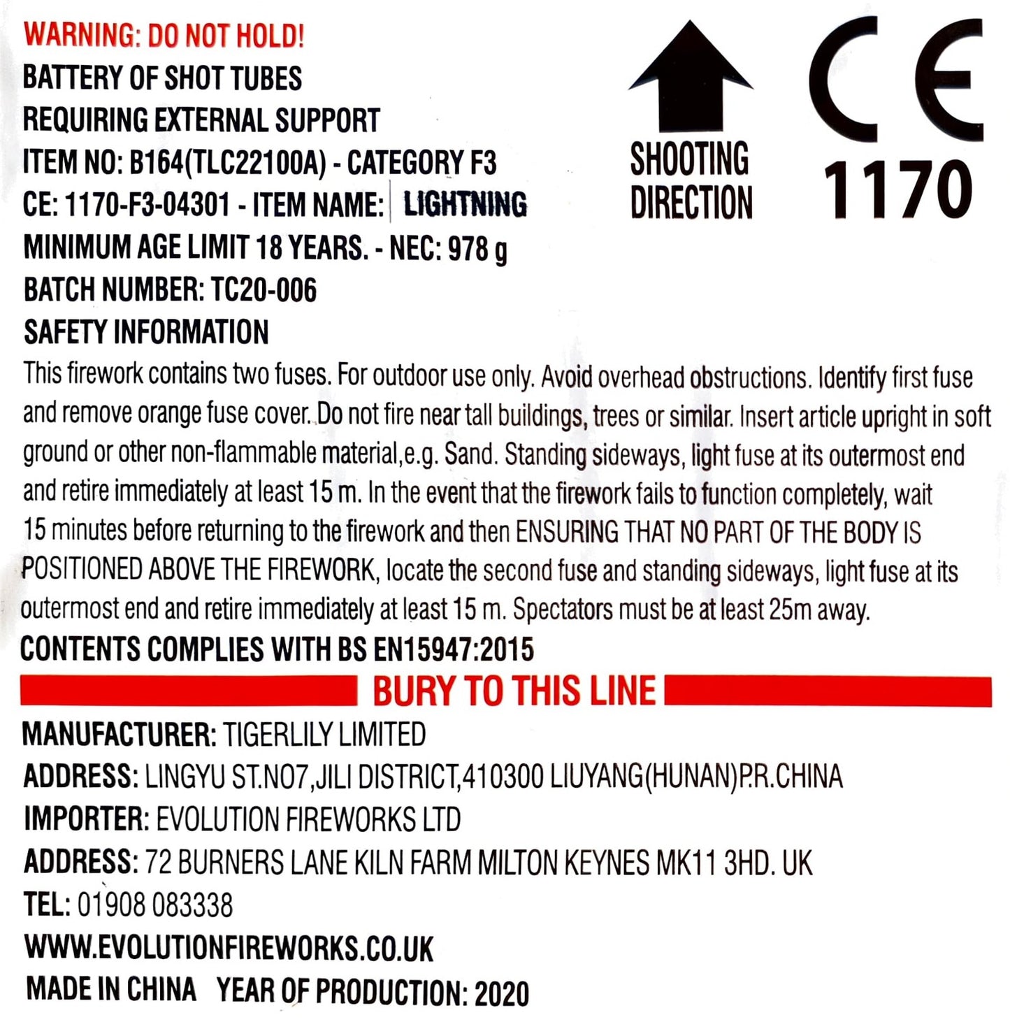 Lightning by Evolution Fireworks Instructions - HEX Fireworks