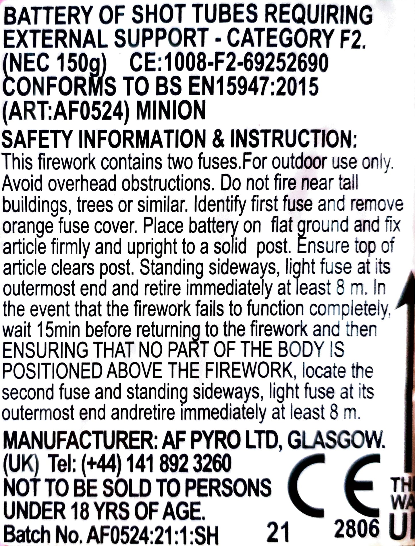 Minion by Absolute Fireworks Instructions - HEX Fireworks