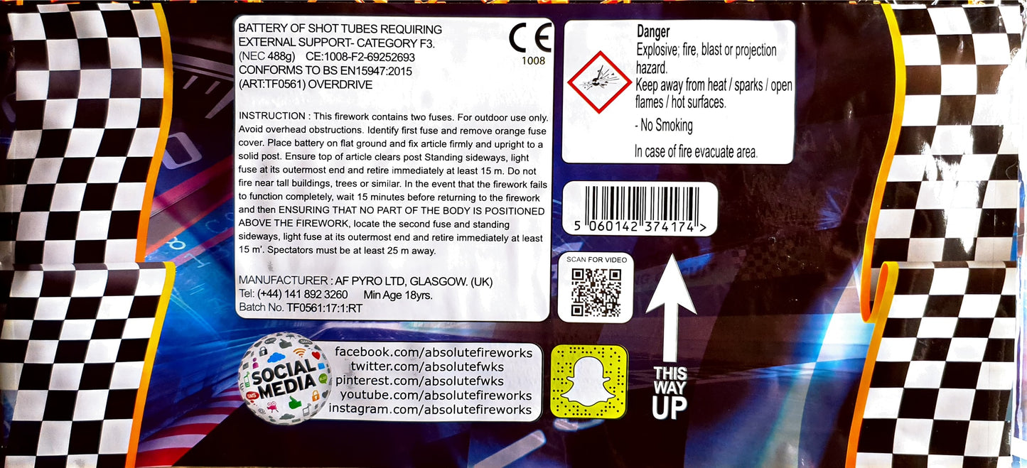 Overdrive by Tai Pan Fireworks Instructions