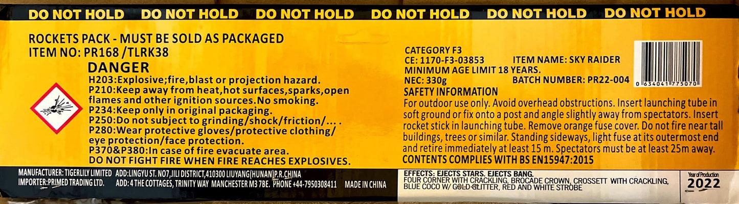 Sky Raider by Primed Pyrotechnics Instructions - HEX Fireworks