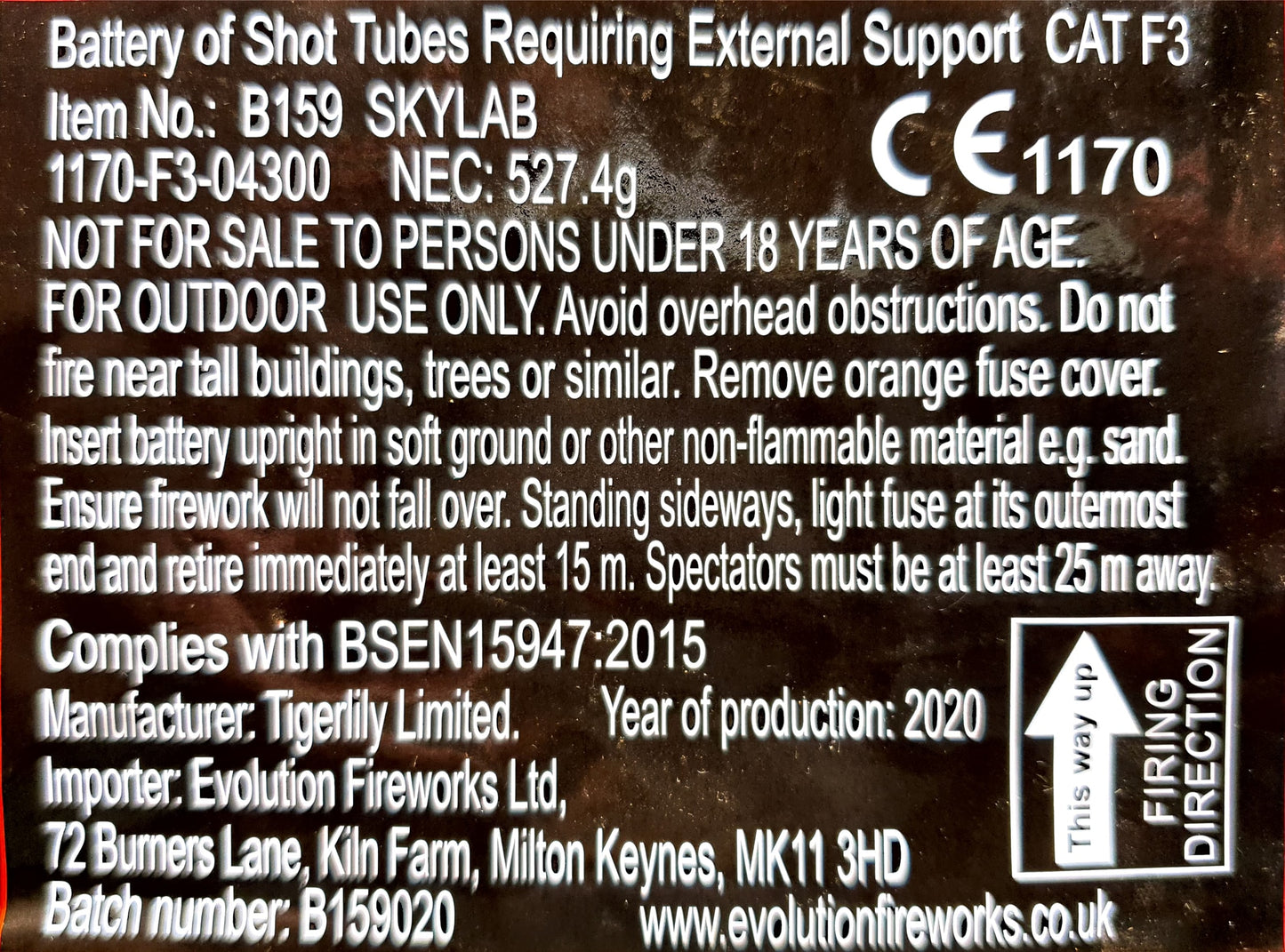Skylab by Evolution Fireworks Instructions