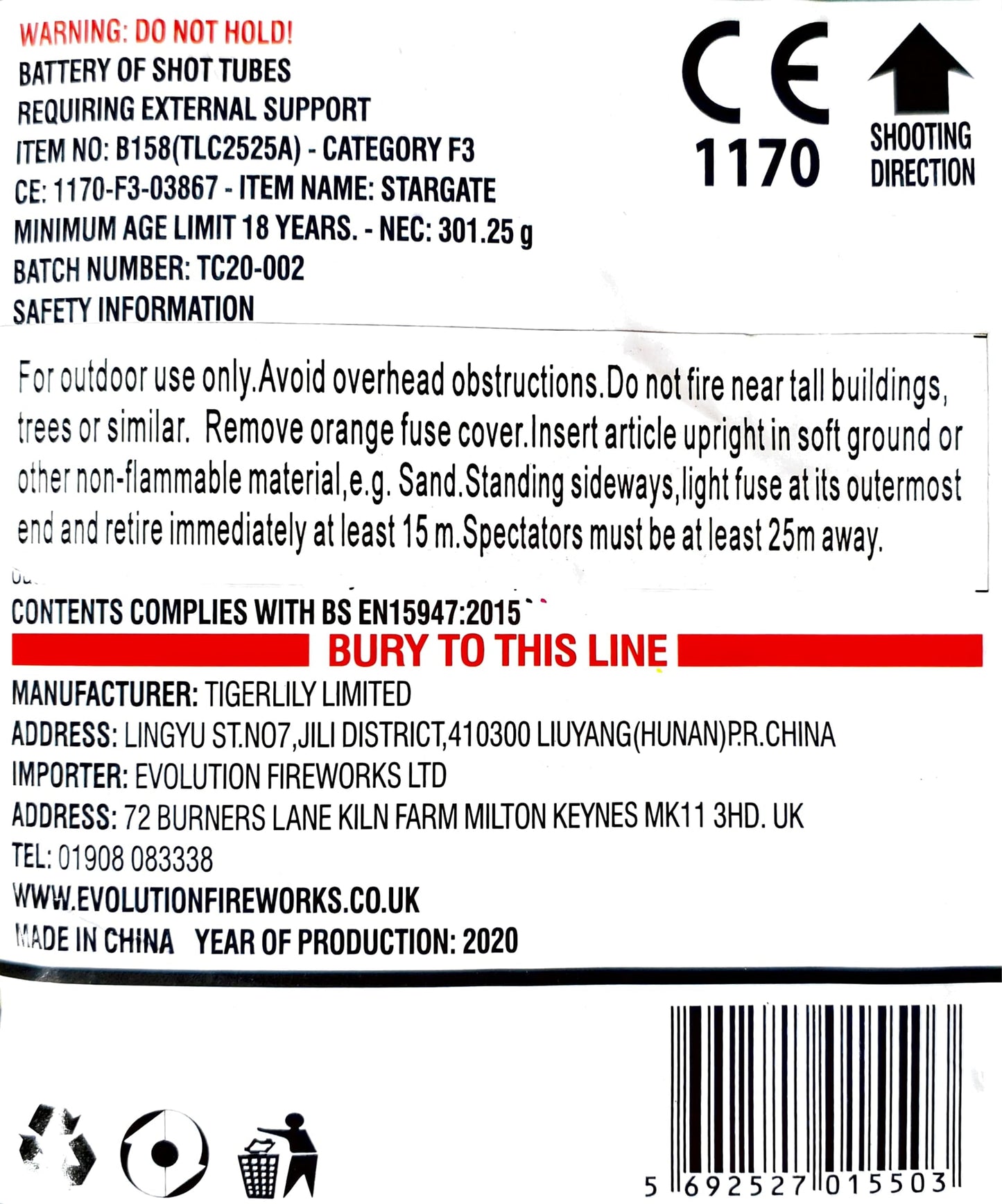 Stargate by Evolution Fireworks Instructions - HEX Fireworks