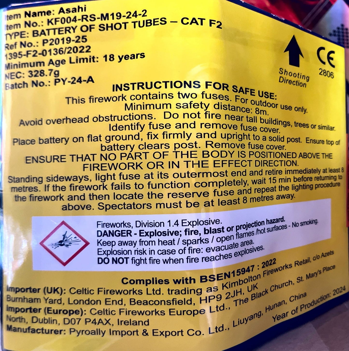 Asahi by Kimbolton Fireworks Instructions at HEX Fireworks