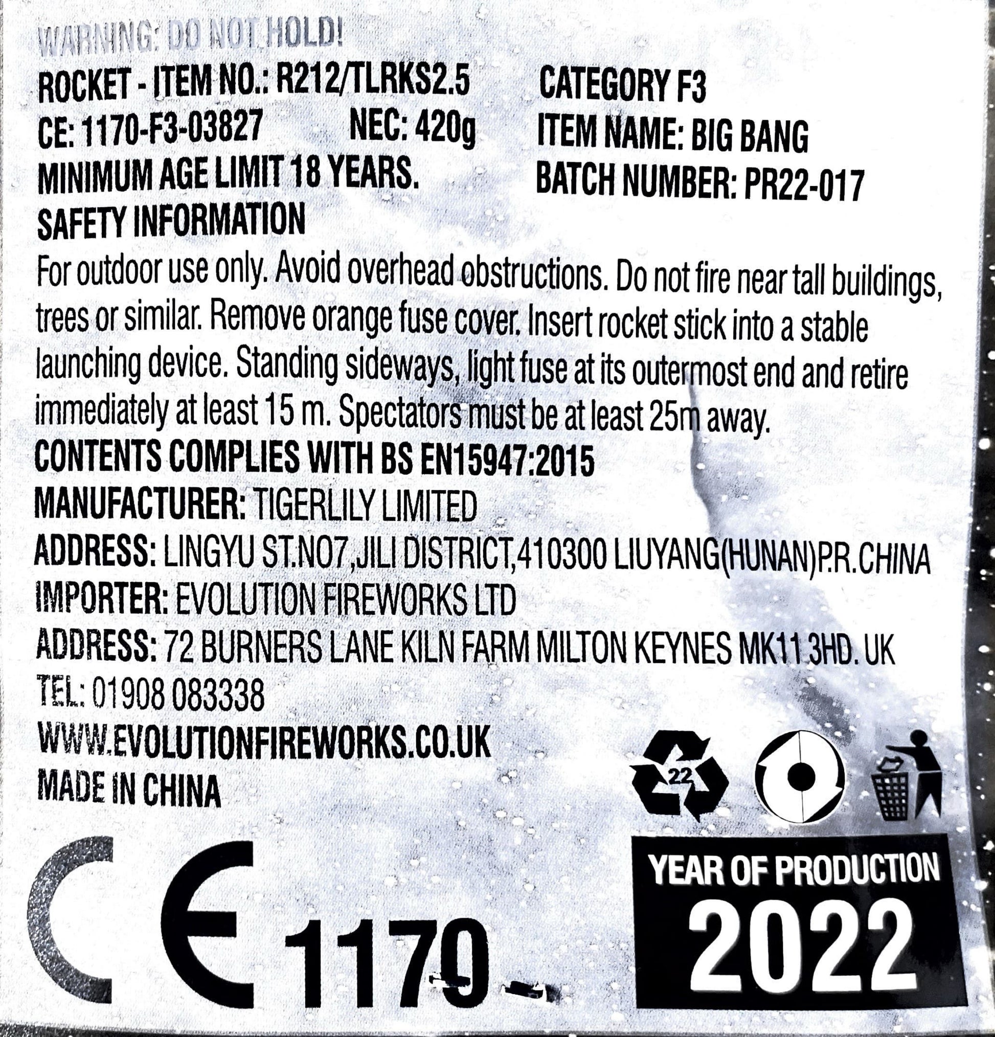 Big Bang by Evolution Fireworks Instructions - HEX Fireworks