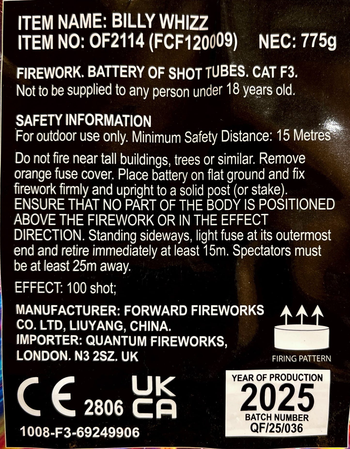 Billy Whizz by Outstanding Fireworks Instructions at HEX Fireworks