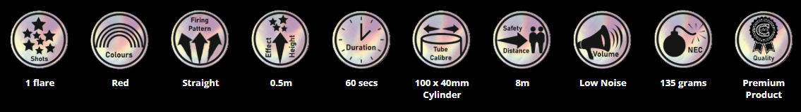 Red Strobing Flare (Blinker) by Celtic Fireworks Information at HEX Fireworks