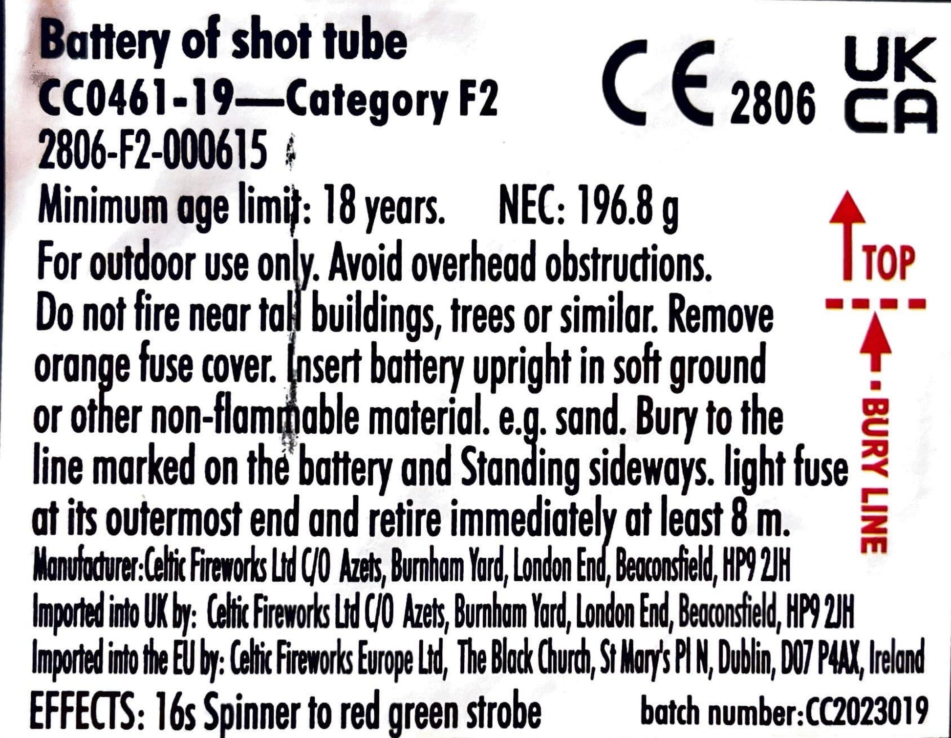 Dong Ding by Celtic Fireworks Instructions