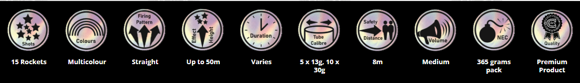 Fantastic Fifteen by Celtic Fireworks Information at HEX Fireworks
