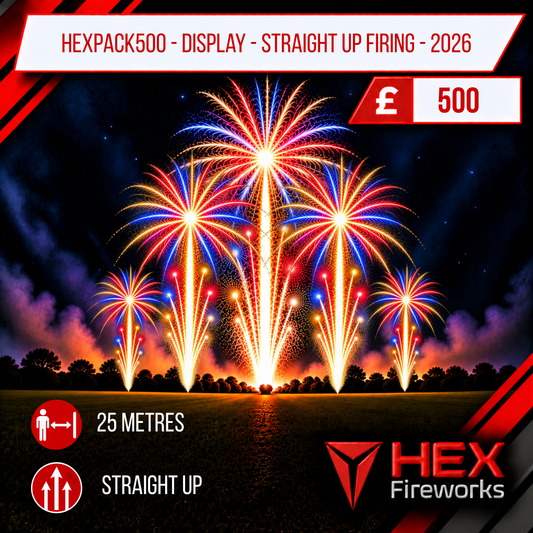 HEXPack500 Displays Straight Up Firing at HEX Fireworks