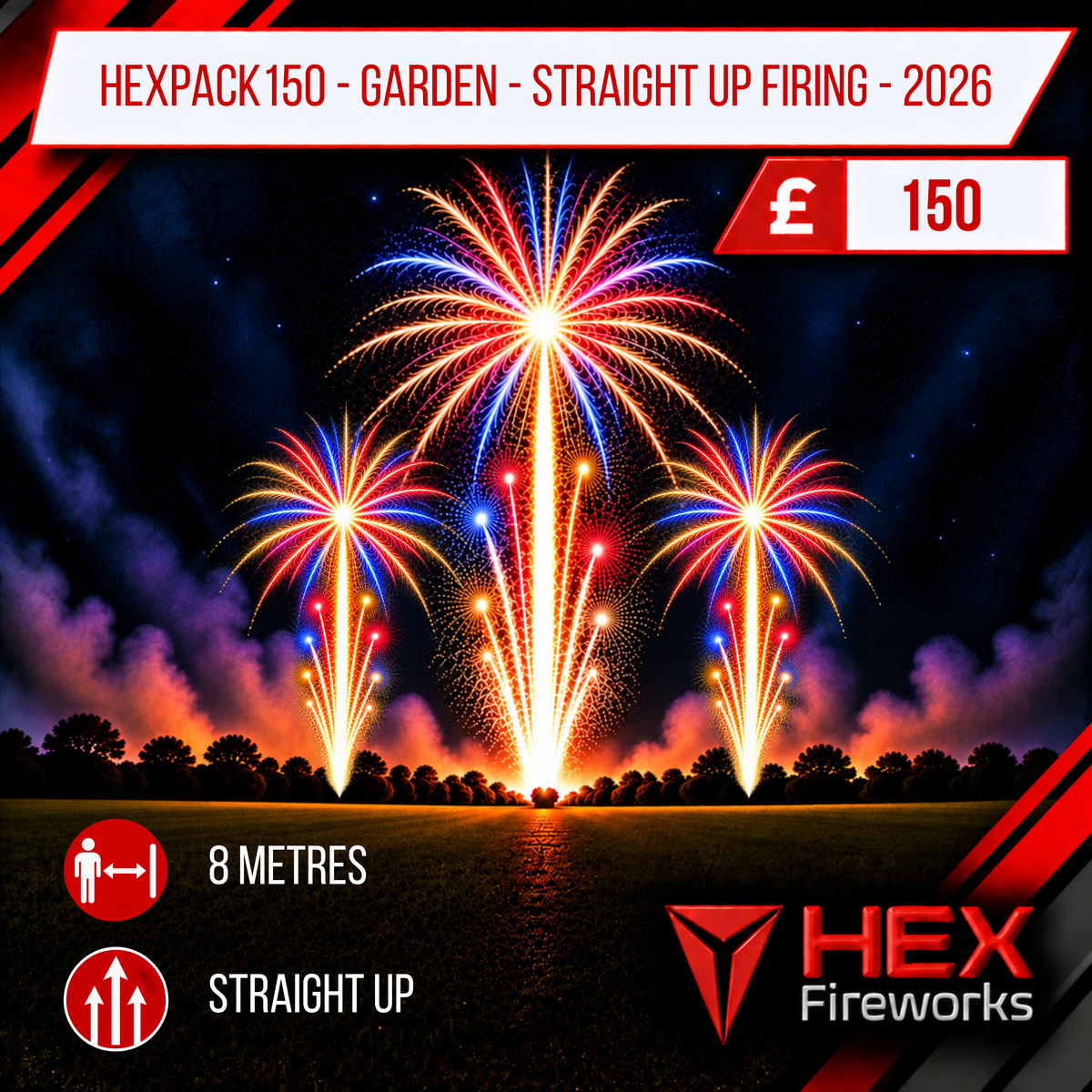HEXPack150 Garden Straight Up Firing at HEX Fireworks