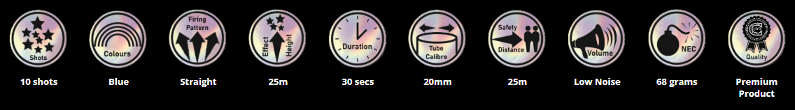 Hong Kong Blue Comet Roman Candle by Celtic Fireworks at HEX Fireworks