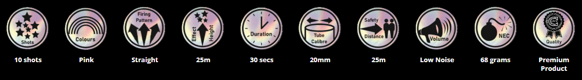 Hong Kong Pink Coco Roman Candle from Celtic Fireworks at HEX Fireworks