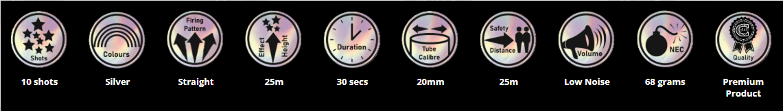 Hong Kong Silver Comet Roman Candle by Celtic Fireworks at HEX Fireworks