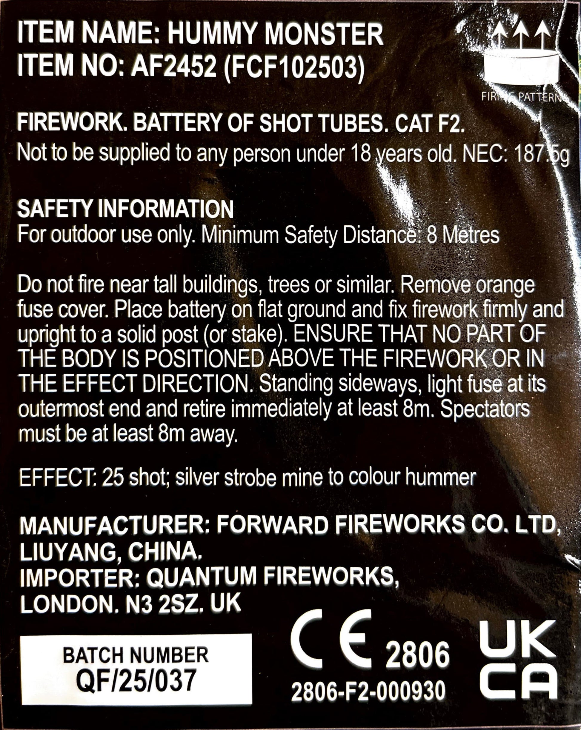 Hummy Monster by Absolute Fireworks Instructions at HE Fireworks