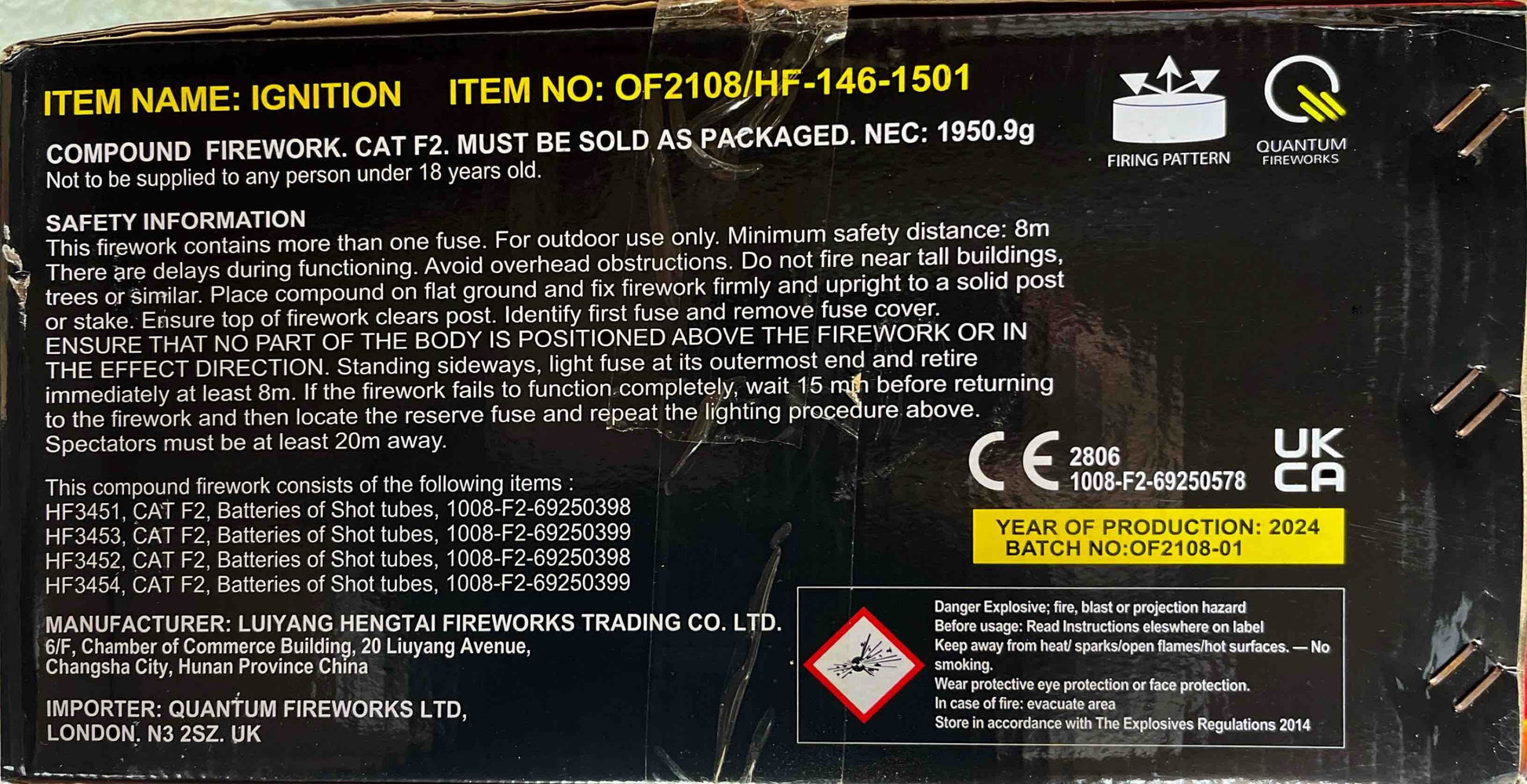 Ignition by Outstanding Fireworks Instructions at HEX Fireworks