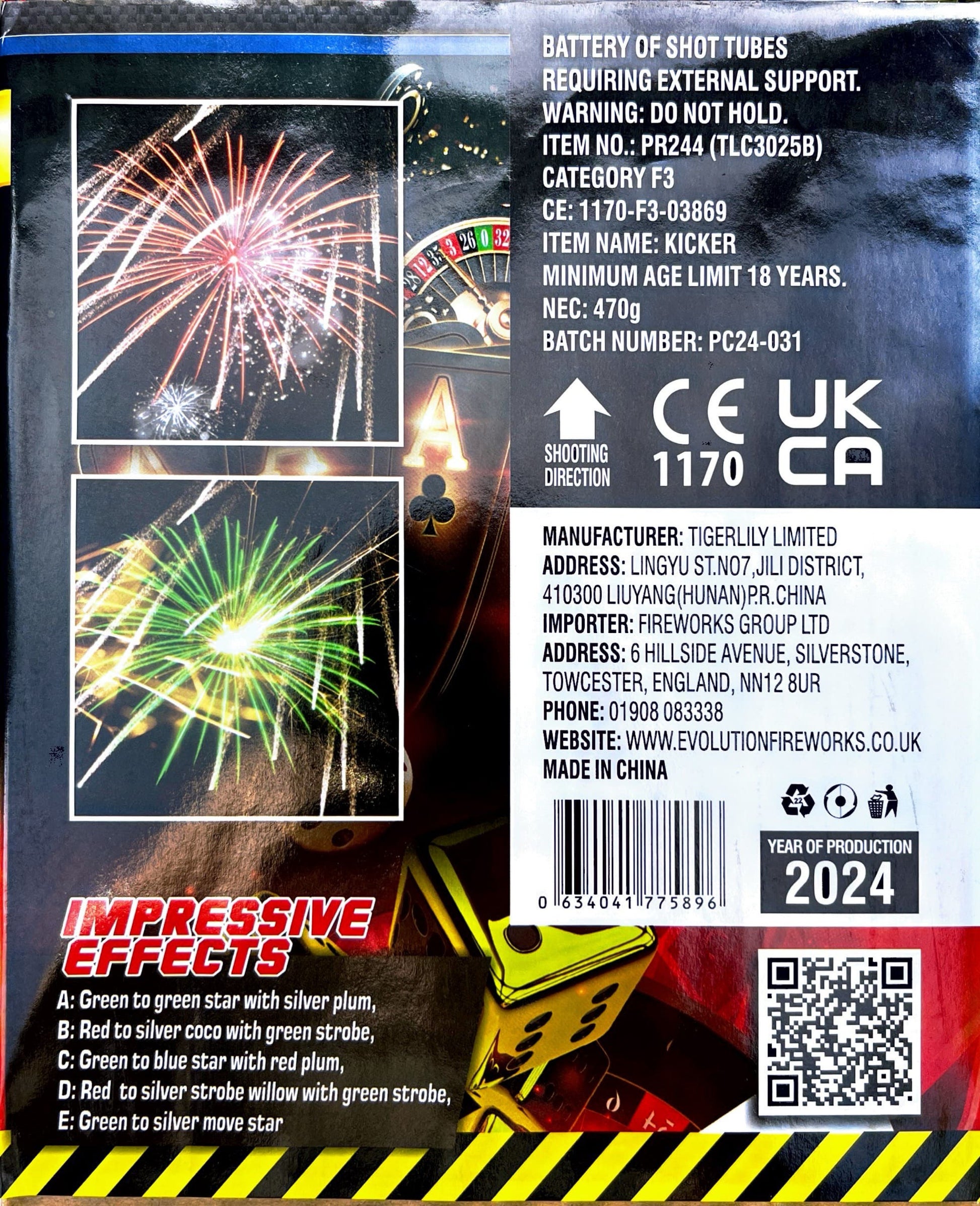 Kicker by Primed Pyrotechnics Information at HEX Fireworks