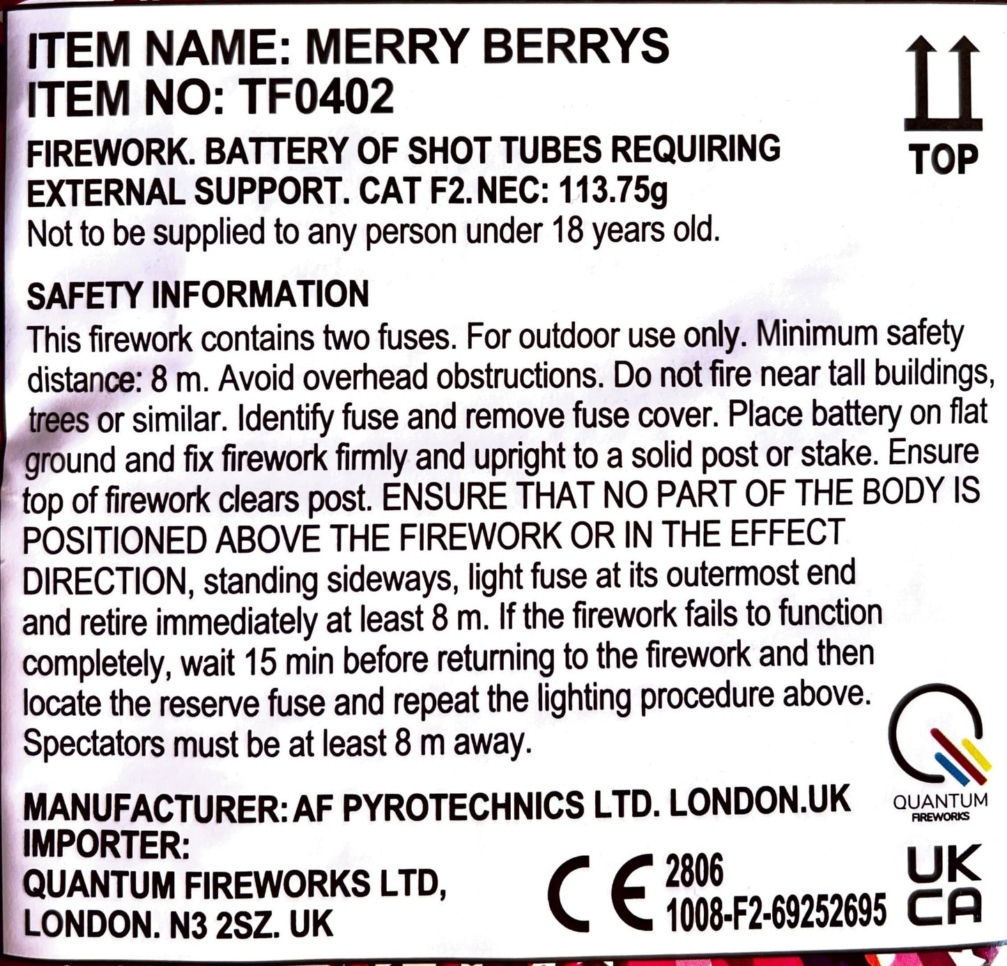 Merry Berrys by Tai Pan Fireworks at HEX Fireworks