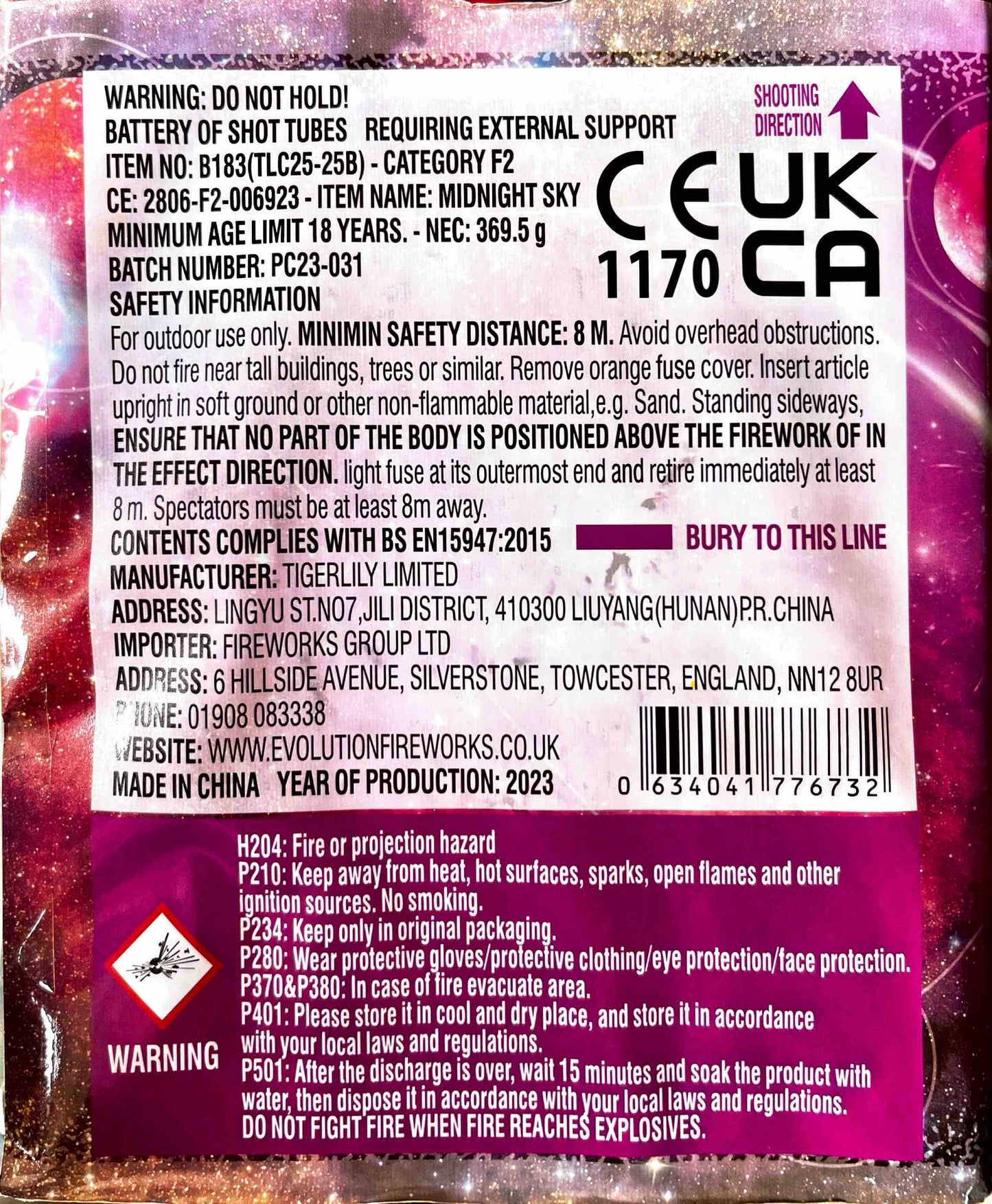 Midnight Sky by Evolution Fireworks Instructions at HEX Fireworks