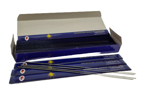 Monster Gold Sparklers by Kimbolton Fireworks (Pack of 4)