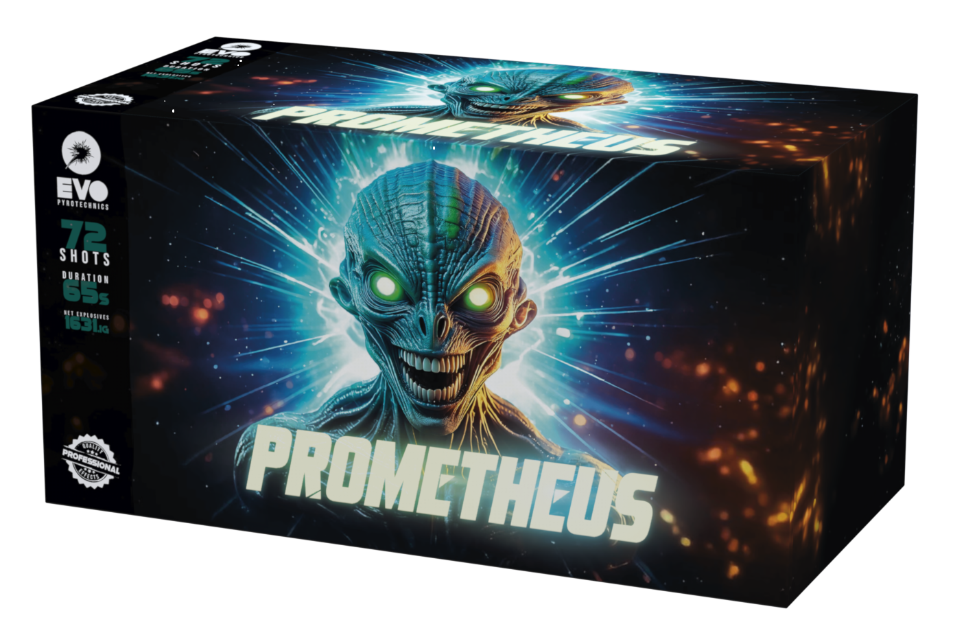 Prometheus Rounds Prometheus by Evo Pyrotechnics - 72 Shots in 65 Seconds – HEX Fireworks Ltd
