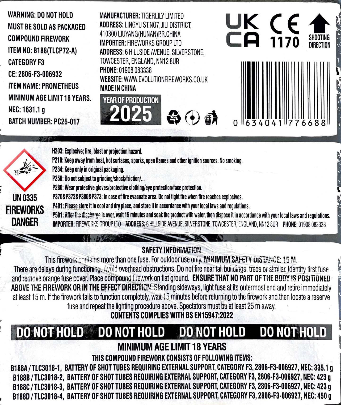 Prometheus by Evo Pyrotechnics Instructions at HEX Fireworks