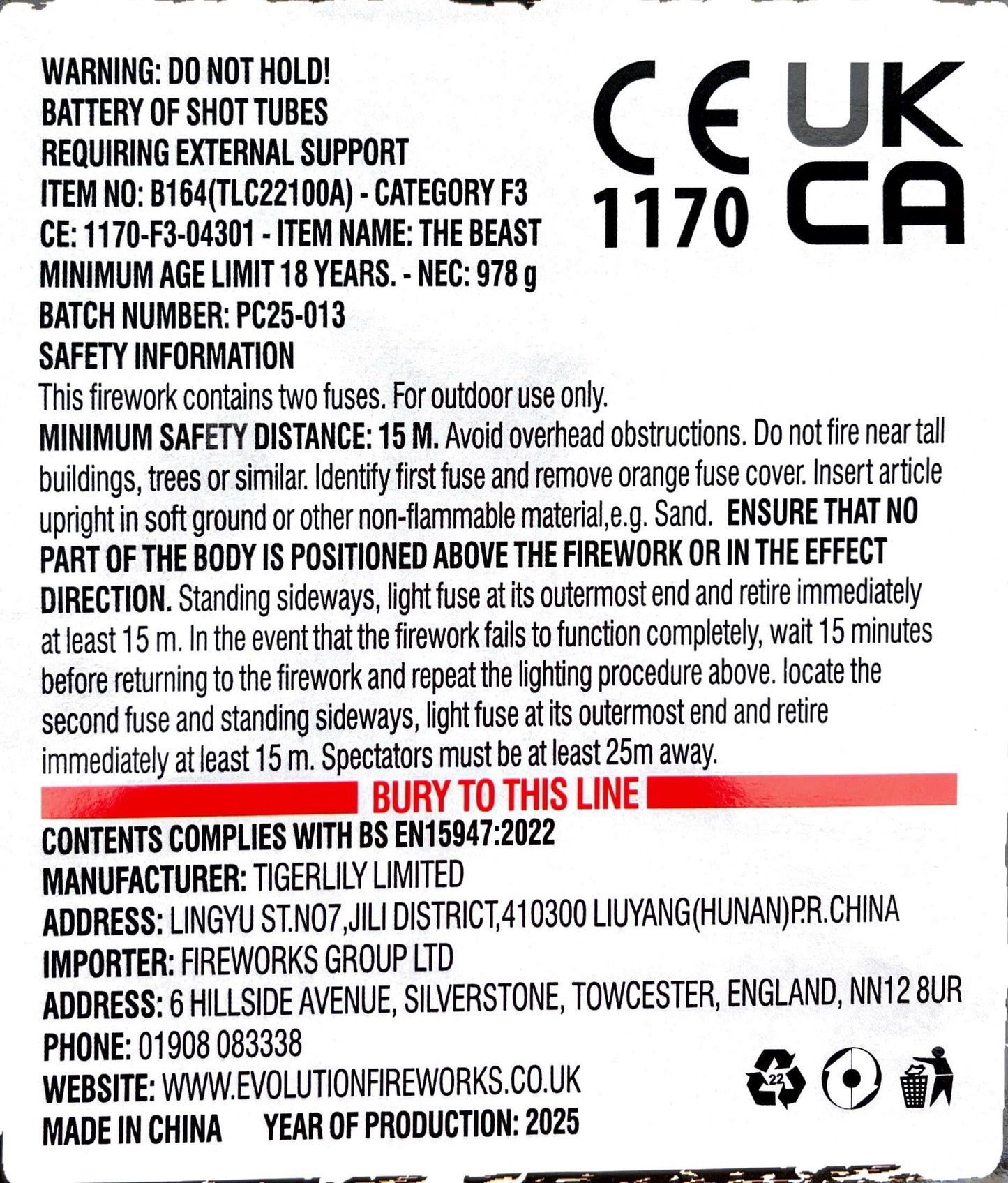 The Beast by Evo Pyrotechnics Instructions at HEX Fireworks