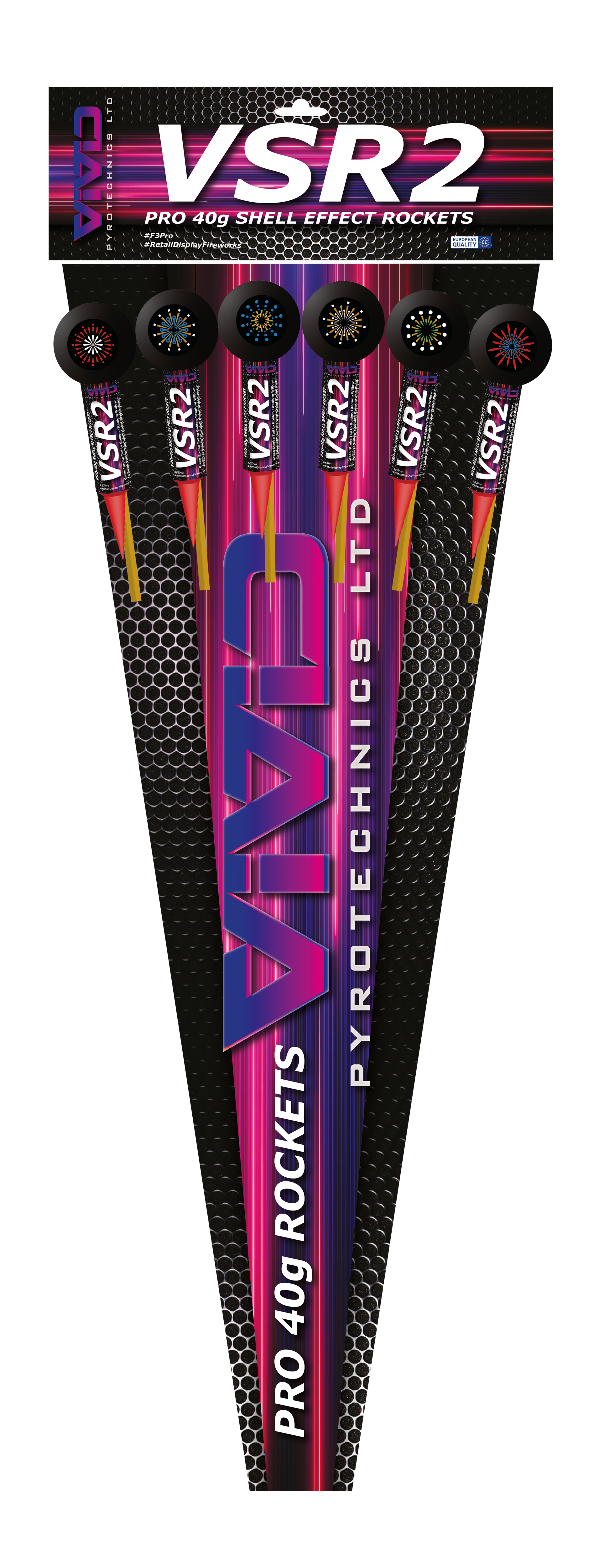 Veacteverse Rockets VSR2 - Pro Effect Premium Ball Rocket by Vivid Pyrotechnics - 6 Rocket ...