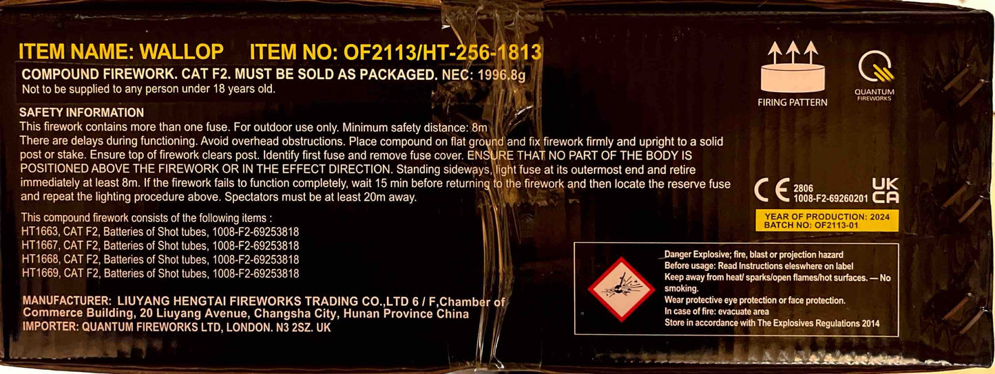 Wallop by Outstanding Fireworks Instructions at HEX Fireworks
