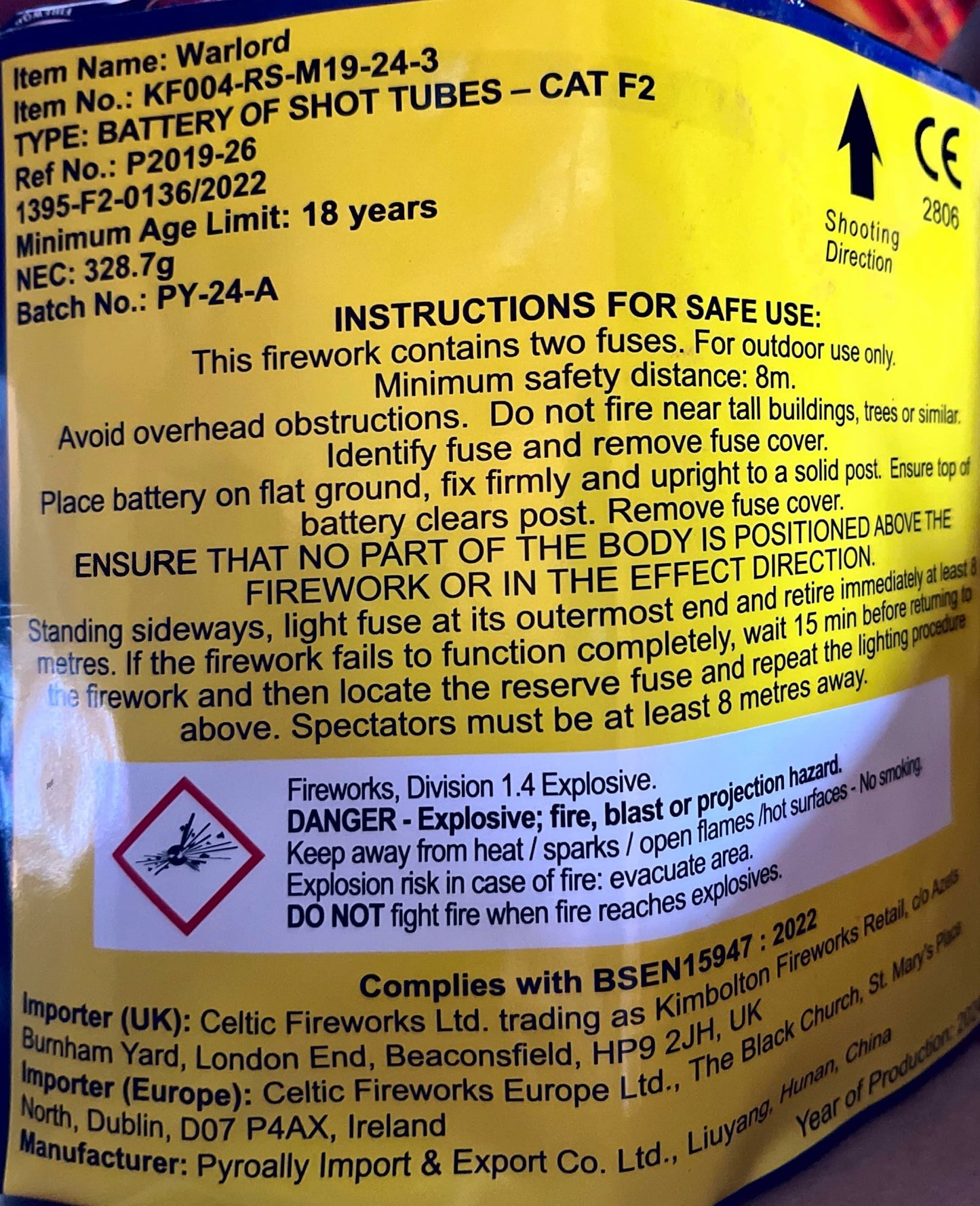 Warlord by Kimbolton Fireworks Instructions at HEX Fireworks