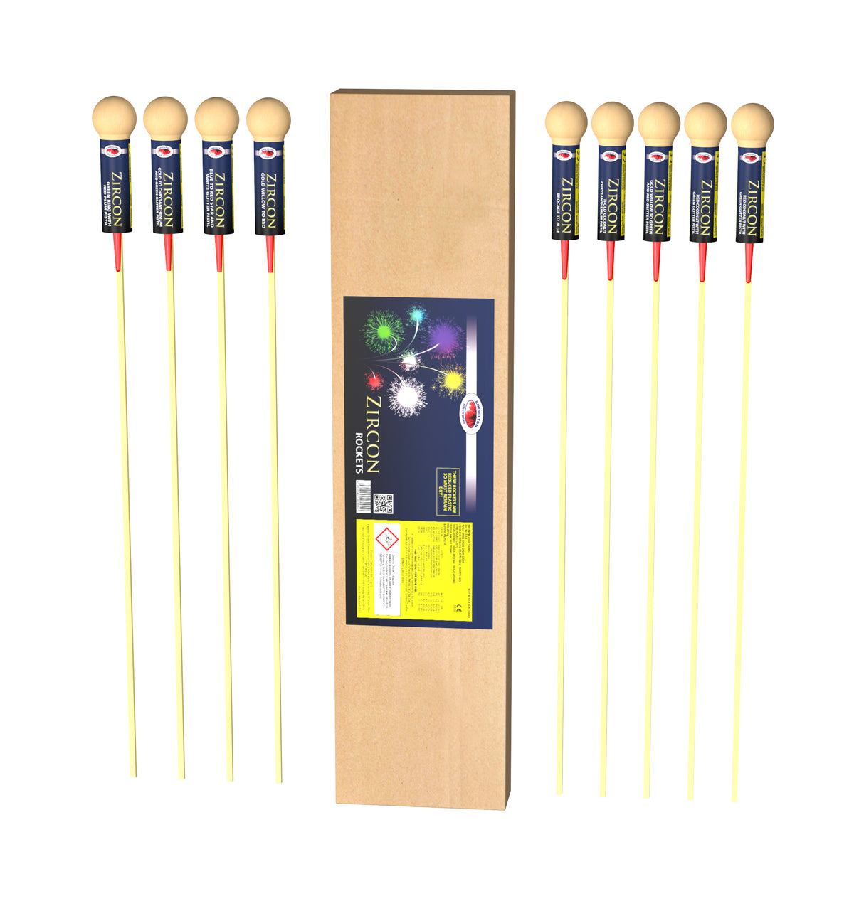 Emp Rockets Firework Zircon by Kimbolton Fireworks - Pack of 9 Rockets – HEX Fireworks Ltd