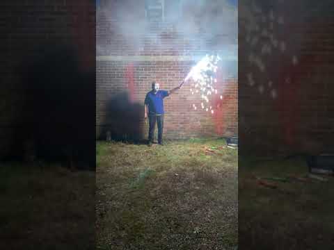 Blue - Hand Held Coloured Fountain Flare by Trafalgar Group