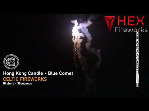 Hong Kong Blue Comet Roman Candle by Celtic Fireworks at HEX Fireworks