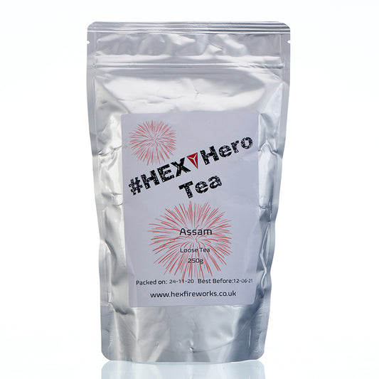 HEX Hero Assam Loose Tea in silver packaging