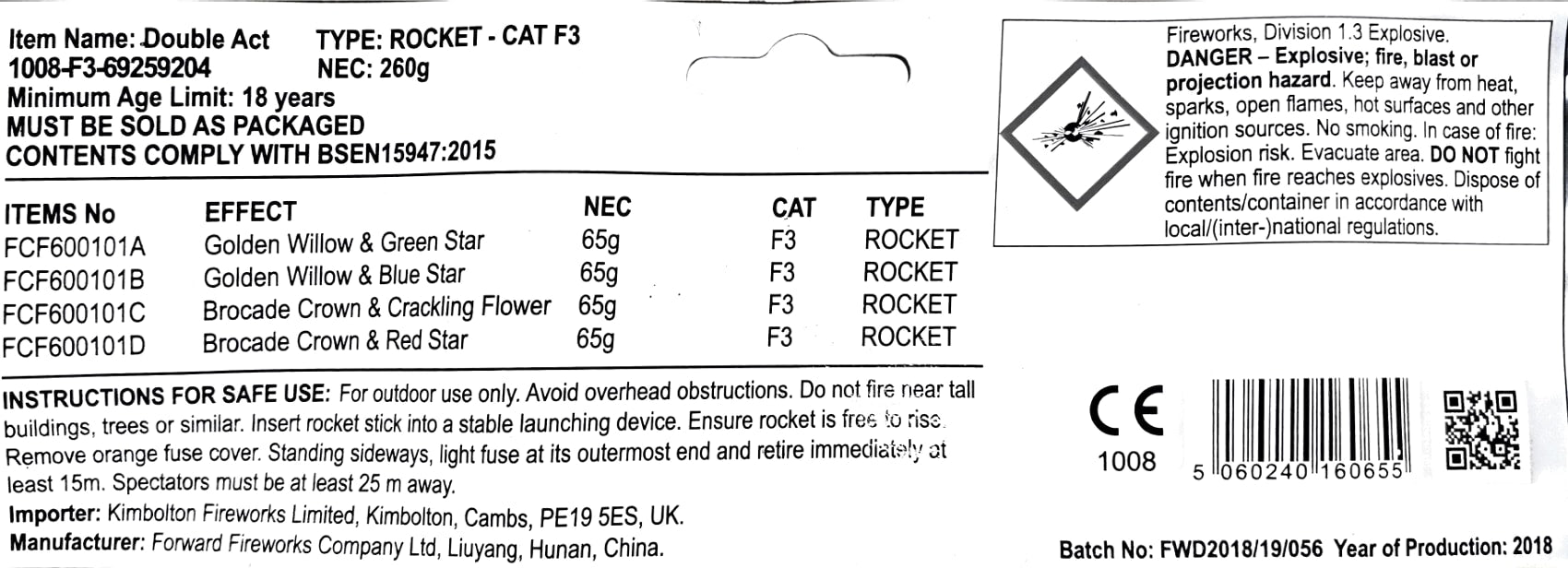 Double Act Rocket Pack by Kimbolton Fireworks