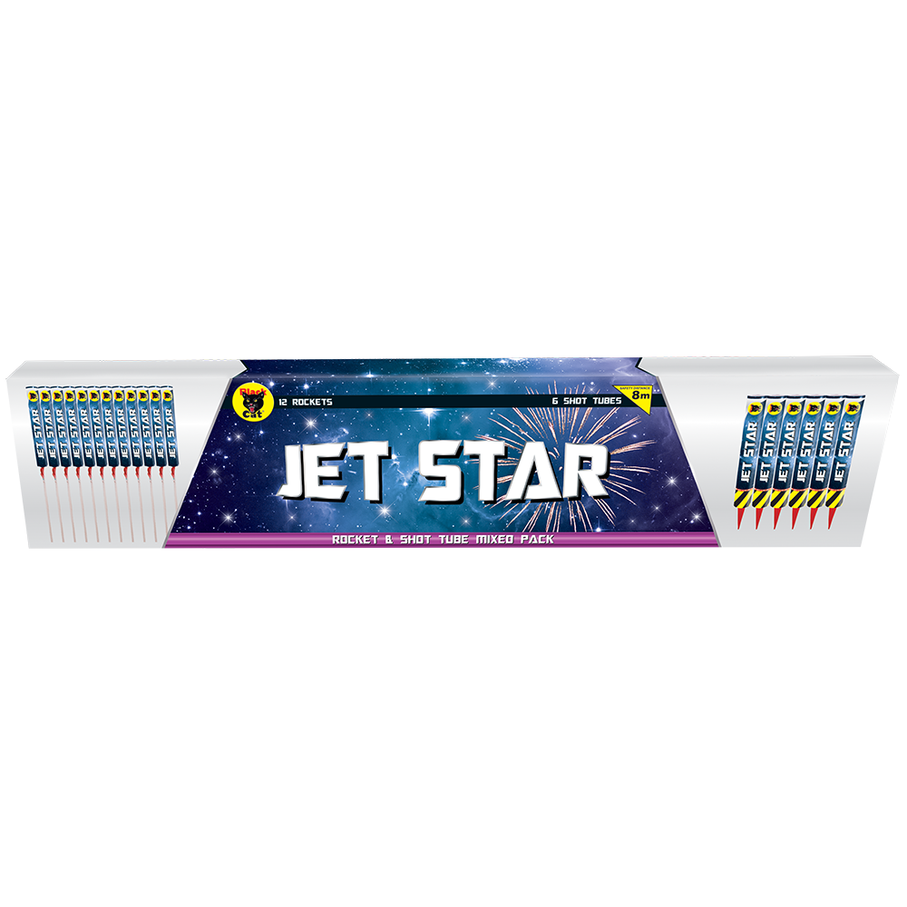 Jet Star Rocket and Shot Tube Mixed Pack by Black Cat Fireworks