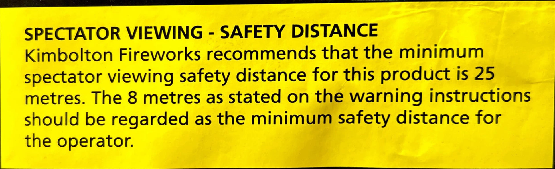 Paradigm by Kimbolton Fireworks Safety Distance Information